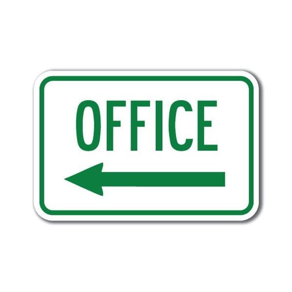 Signmission Safety Sign, 12 in Height, Aluminum, 18 in Length, Parking Lot Signs - Office left A-1218 Parking Lot Signs - Office left - main